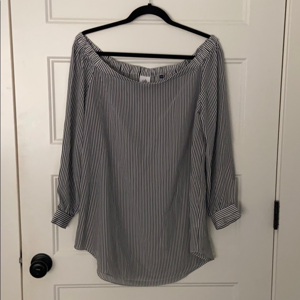 CABI striped silk top size large